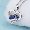 925 Sterling Mode Partihandel Nya Trendiga Halsband Silver Charms Love Hollow Heart Shaped Crystal Pendants Smycken