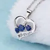 925 Sterling Mode Partihandel Nya Trendiga Halsband Silver Charms Love Hollow Heart Shaped Crystal Pendants Smycken