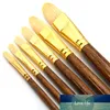 6pcs/set Bristle Hog Hair Paintbrush Wooden Handle Artist Oil Paint Brush Acrylic Drawing Brushes Art Painting Tool