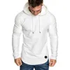 Autunno Moda Mens Casual Felpe con cappuccio Uomo Slim Colore solido O-Collo Felpa con cappuccio Felpa con cappuccio Maschile Cagliata Hip Hop Plus Size