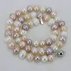 Collier de perles de culture akoya multicolores naturelles, 8 à 9mm, 18 pouces, conception de fabrication de bijoux, entier et au détail, 2015