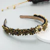 Trendy Colorful Crystal Flower Headband Luxury Sparkly Rhinestone Hairband Female Party Hair Accessory Bezel