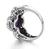 Roxo anel de ametista para mulheres prata 925 esterlina fina jóias gemstones oval boémia festa anillos para mujer a nova listagem