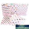 25 pièces feuille or Rose sac en papier rayé étoiles Dot bonbons cadeaux sacs de mariage enfants fête faveur biscuits Cupcake sacs prix d'usine conception experte qualité dernière