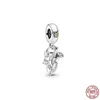 925 Sterling Silver Pendant Sparkling Mouse Series Charm Bead DIY Fit Pandora Bracelet Necklace Women Jewelry