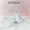 Vilead cerâmico branco balé dançando figurines menina para interiores nórdico estátuas criativas doces casas decoração de casamento Accessries 210607