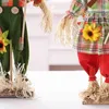 Ootdty Scarecrow Ornament Standing Flower Straw Dock Desktop Layout Halloween Decoration for Kindergarten Room Classroom6417813