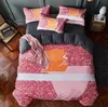 تصميم جديد القطن بسيط غطاء السرير دعوى الملونة البرتقالي المنسوجات المنزلية ورقة أربعة قطعة القطن حاف الغلاف مجموعات V001