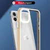 Şeffaf Akrilik Sert Şok geçirmez çift renkler İPhone 14 13 12 11 Pro Max XR XS X 8 7 6 Plus