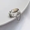 Silver Trendy Band Rings Fashion Creative Chain Tassel Planet Vintage Punk Party Jewelry Gifts for Women Men