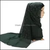 Foulards Wraps Chapeaux, Gants Mode Aessories Femmes Bubble Mousseline Écharpe Feuille Diamant Cristal Hijab Châles Solide Couleur Musulman 20 Couleurs Dr