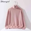 Pulls à col roulé pour femmes automne hiver pull femme tricoté rose haut pull en cachemire noir femmes pulls à col roulé 211215