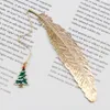 Metal Feather Bookmark Chave Shell Snowflake Pingente Clássico Estilo Chinês Criativo Bronze Presente de Natal