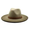 Nieuwe Gradiënt Vilt Fedora Hoeden Mannen Vrouwen Spray-Painted Jazz Caps Mode Panama Cap Imitatie Wol Bravel Hat Mens Mens Church Party Hat