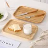 20 * 10 cm gerechten vierkant dessert biscuit plaat theeset trays Woodens Cup Bowl Kussen Servies Lade Fruit Houten Platen ZC128