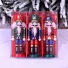 Christmas Decorations 3pcs Wooden Nutcracker Sturdy Classic Ornaments With Festive Colors For Traditional