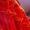 Romantisk kinesisk röd smekmånad prinsessa rund netto dubbel lager spets sängkläder tält vikning kupol myggnät # sw