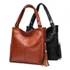 Women's Speciall offer Genuine Leather Soft Cowhide Tassels Handbags Real Leather Satchel Bag