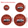 Wall Clocks Cars 12 Inch Round Clock Motor Sports Theme Red Car Garage Retro Vintage Home Non Ticking Silent Dec