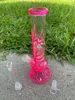 2022 25 cm 10 Zoll Premium Multi Color Glow in der dunklen Rosa-Hukahn-Wasserrohr-Bong-Glasbongs mit 18-mm-Tültrahme und Schüssel