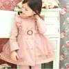 الدانتيل فتاة الأميرة مزدوجة الصدر خندق معطف الخريف الشتاء أطفال فتاة الطفل ملابس الأطفال ملابس الأطفال 100-160