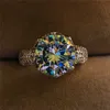 Luxe vrouwelijke grote zirkoon steen ring zilveren kleur koningin kroon ring vintage bruiloft bands belofte liefde verlovingsringen voor vrouwen x0715