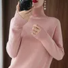 Gola alta cashmere mulheres pullovers suéteres sólido casual manga longa de malha jumper feminino bottoming pulôver camisola outono inverno