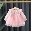 Bahar Yenidoğan Bebek Kız Giysileri Elbise Toddler Için Bebek Kız Giyim Bebek 1 Yıl Doğum Günü Prenses Dantel Tutu Elbiseler Elbise G1129