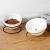 Cat Bowls Feeders Pet Dish Holder Kattunge Skål Stand Iron Singel Förhöjda Non-Slip Puppy Slitstarka Katter Dogs Tillbehör