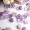 5pc sculpté vraie pierre fleur Quartz naturel perles en vrac violet cristal perle accessoires pour la fabrication de bijoux résultats de bricolage DYL0037
