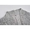 Sequins Långärmad Blazers Mode Kvinnor Glänsande Party Coat Silver Casual Sleeve Jacka Kvinna Chemise D35 211006