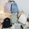 Waterproof Nylon Women Backpack Large Capacity Solid Color Travel Bag College Schoolbag for Teenage Girls Laptop Backpacks 210929