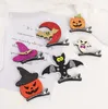 Halloween hårnålhår Tillbehör Pumpa Liten Ghost Bat Headdress Roliga Barn Flickor Barrettes Hairclips M3574