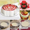 6-12 Inch Adjustable Stainless Steel Dessert Cake Mold Circle Baking Round Mousse Ring Mould Kitchen Decorating Tool 210225