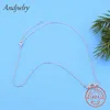 925 Sterling Silver Horseshoe Necklaces Pendant With Clear CZ Women DIY 925 Fine Jewelry Berloque 210721