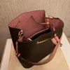 Women Luxurys Designers Bags 2021 NEONOE shoulder leather bucket flower printing crossbody bag purse1851