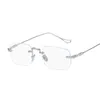 Sunglasses Rimless Anti Blue Light Blocking Computer Glasses Women Men Clear Lens Eyeglasses Decorative Frameless Optical Eyewear