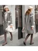 Vinter Kvinnor Plaid Wool Coat Kvinnor Fashion Patchwork Loose Mid-Length Jacket Overcoat 11870396 210527
