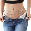 Nieuwe Vlinder Rhinestone Gelaagde Taille Ketting Mode Europese en Amerikaanse Punk Body Chain Summer Beach Bikini Taille Accessoires