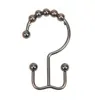 Hot Garden Home Double Shower Craphin Hooks Rings Nickel Satin Premium Rust Resistant rostfritt stål Metallkrok Roller Balls Glide