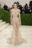 2022 MetGala Kendall Jenner Prom Dresses Luxury Crystal Mermaid Sexy See Through Black Girls Graduation long sleeve Party evening Gown