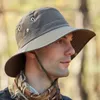 Летние мужские дышащие солнечные шляпы открытый ковш шляпа солнцезащитный крем сплошной цвет рыболова Cap Big Breim туристические кепки