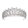 Brooque Crystal Pearl Bridal Tiaras Diana Crown Pageant Diadem невеста оголовье свадьбы аксессуары для волос Tiara de Noiva 210707