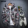 JDDTON Men Camouflage Hoodie Jacket Loose Clothes Sunscreen Hooded Windbreaker Male Butterfly Print Coat Casual Streetwear JE168 X0621