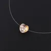 Anhänger Halsketten Frauen Transparente Angelschnur Halskette Unsichtbare Kettenanhänger Einfache Tropfenkristalle Aus Österreichischen