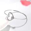 Trendy Armreifen für Frauen Herzförmige Liebe Kristall Schmuck Mädchen Einfache Mode Party Armband Hochzeit Valentinstag Geschenk Q0719