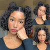 Brazilian Water Wave Bob Wigs 13x4 Curly Short Remy Human Hair Lace Front Wig Preplucked Hairline 150% For Black Women