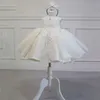 Noworodka Dziewczynka 1 rok Urodziny Dress White Lace Tulle Noworodka Dziewczyna Christening Dress Infant Girl Princess Party Suknia Kostium 210315