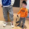 Pants for Kids Boys Spring Autumn Denim Patchwork Jogger Korean Teenage Boy Jeans Loose Sport Sweatpants 4 8 12Y 210622