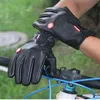 Guantes deportivos con pantalla táctil de cuero PU con cremallera para exteriores, guante de pesca de invierno para ejercicio físico, correr, montar en motocicleta